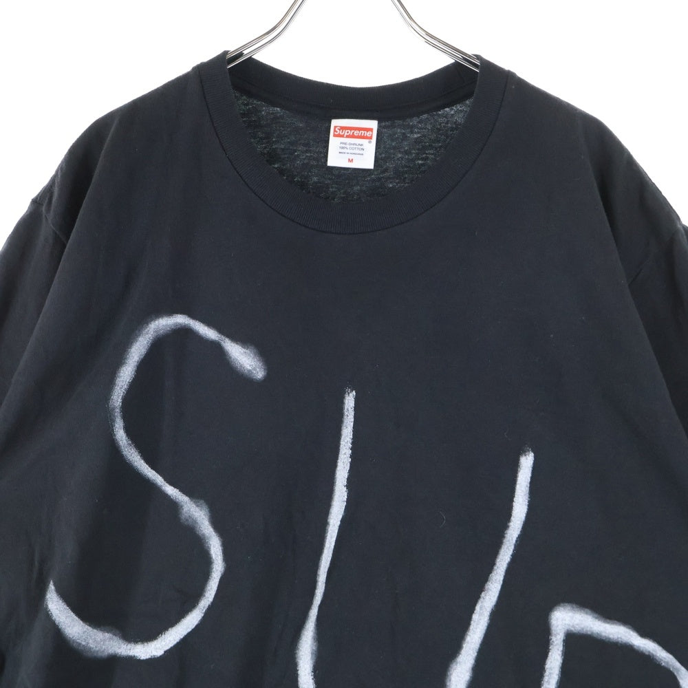 SUPREME(シュプリーム) 25SS Painted Tee 両面オーバーペイントデザインTシャツ 半袖クルーネックカットソー ブラック