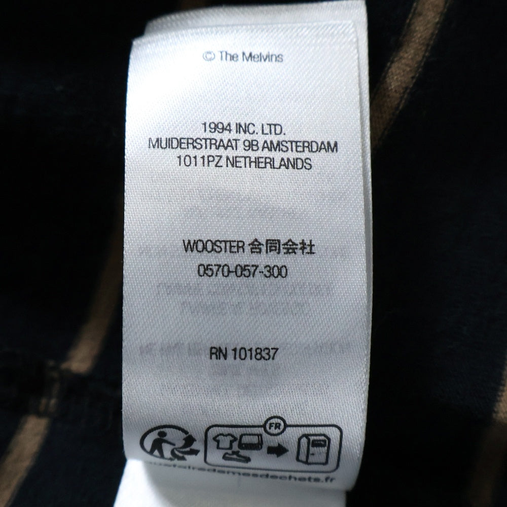 SUPREME(シュプリーム) 24SS Melvins Stripe S/S Polo メルヴィンズ バックプリント ストライプ 半袖ポロシャツ ブラック