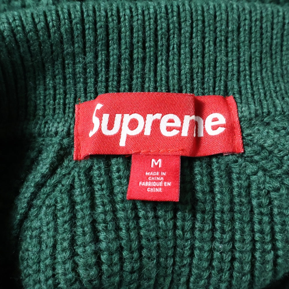 SUPREME(シュプリーム) 24AW Small Box Polo Sweater スモールボックスロゴ ウール混 長袖ニットポロセーター グリーン