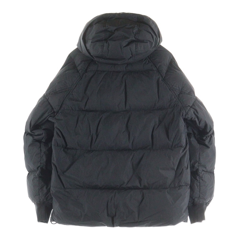 STONE ISLAND(ストーンアイランド) GARMENT DYED CRINKLE REPS RECYCLED NYLON DOWN ガーメントダイ フーデッド ナイロン ダウンジャケット ブラック 791540723