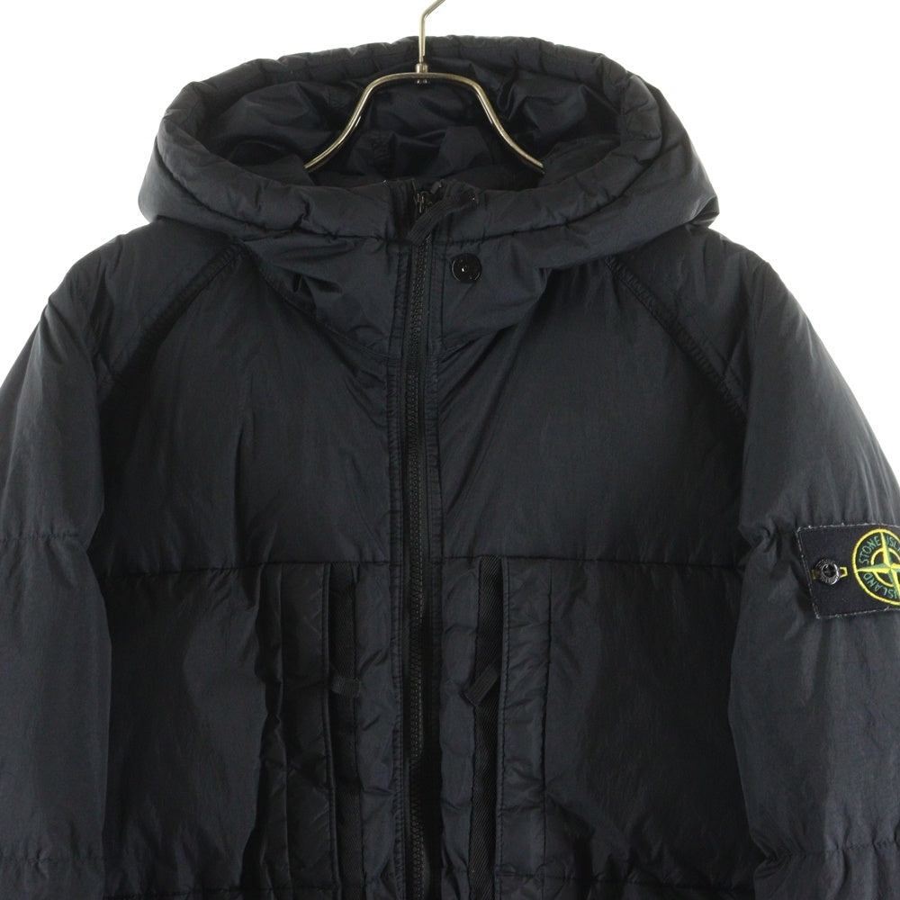 STONE ISLAND(ストーンアイランド) GARMENT DYED CRINKLE REPS RECYCLED NYLON DOWN ガーメントダイ フーデッド ナイロン ダウンジャケット ブラック 791540723
