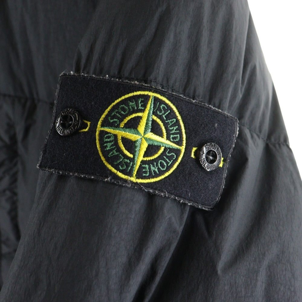 STONE ISLAND(ストーンアイランド) GARMENT DYED CRINKLE REPS RECYCLED NYLON DOWN ガーメントダイ フーデッド ナイロン ダウンジャケット ブラック 791540723