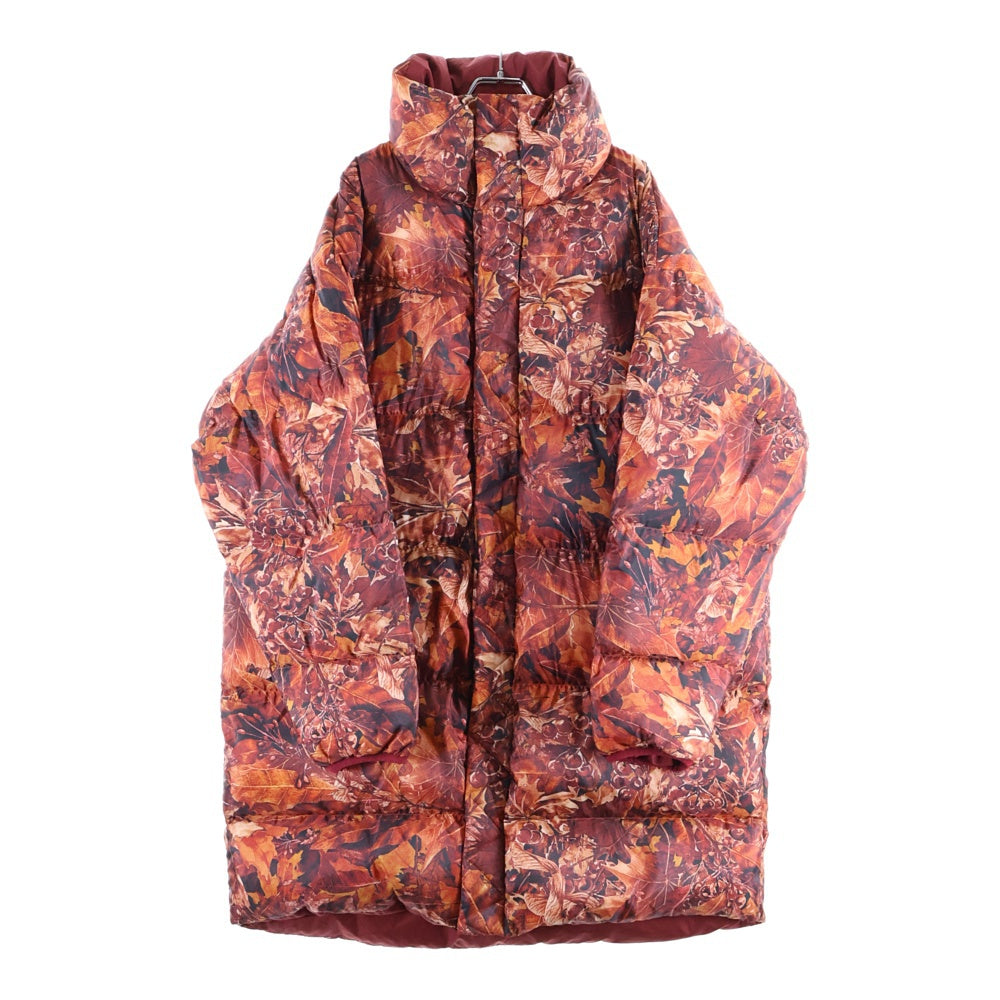 White Mountaineering(ホワイトマウンテニアリング) FALLEN LEAVES PRINTED REVERSIBLE DOWN COAT 落ち葉プリント総柄 ダウンコート ジャケット レッド WM2073222