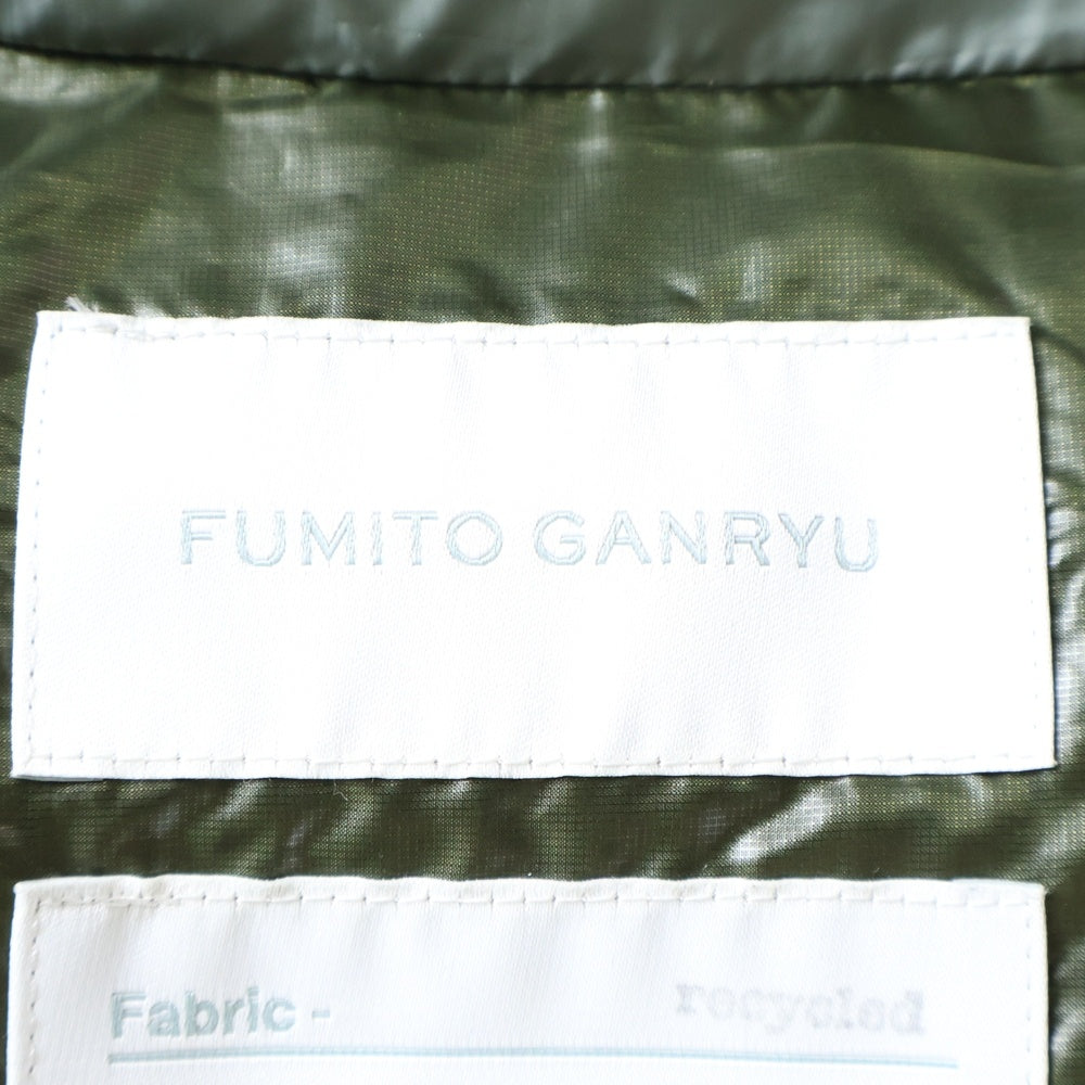 FUMITO GANRYU(フミトガンリュウ) 22AW 2Way Down Jacket ツーウェイ ダウンジャケット グリーン FU8-BL-03