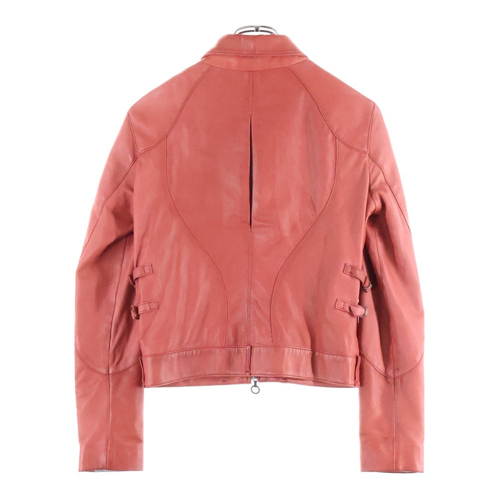 DIESEL(ディーゼル) マルチポケット シープスキン ライトレザージャケット レッド