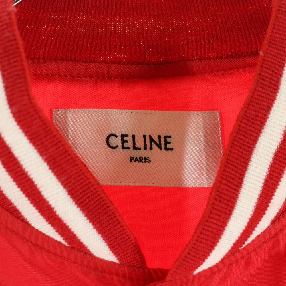 CELINE(セリーヌ) 22SS バックロゴ ナイロンサテン テディジャケット ブルゾン レッド 2W365495M
