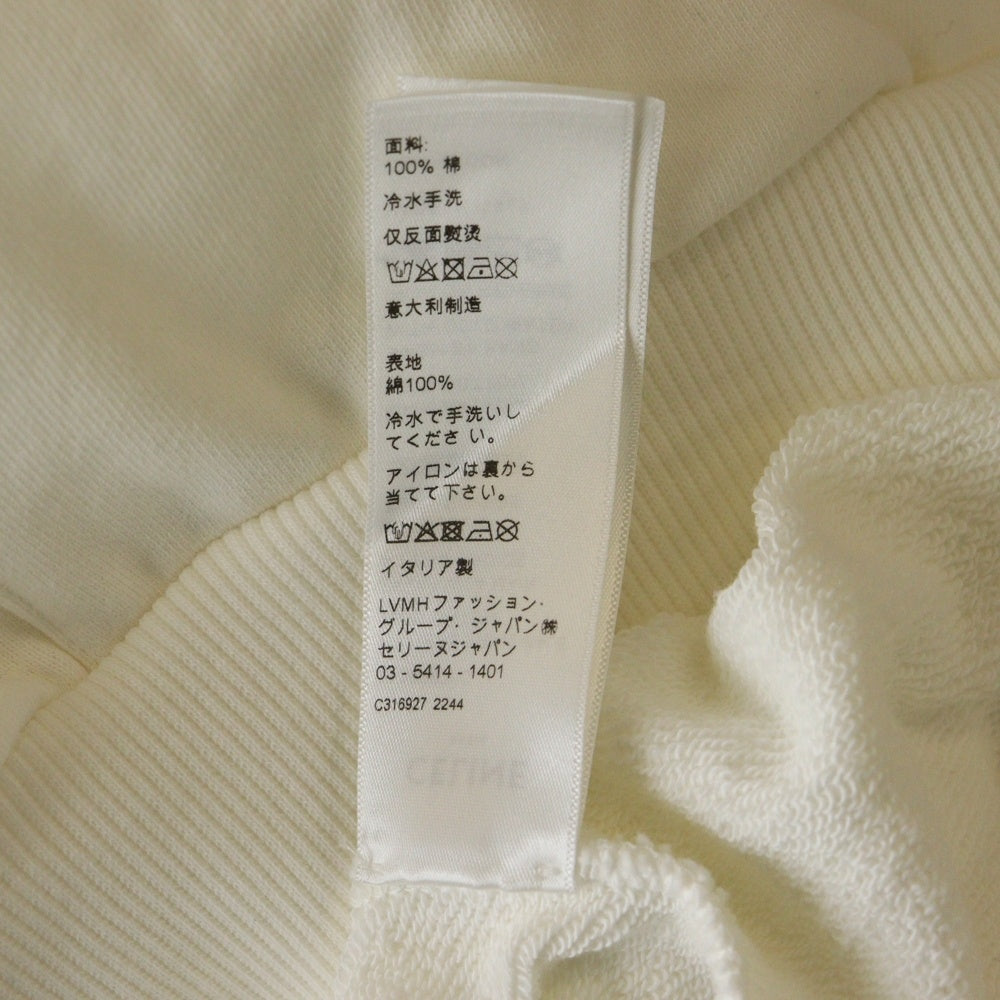 CELINE(セリーヌ) ラインストーンロゴ スウェット プルオーバーパーカー ホワイト 2Y89B670Q