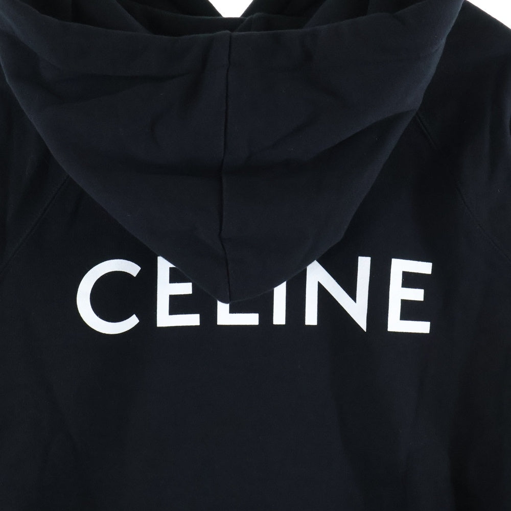 CELINE(セリーヌ) バックロゴプリント ラグラン スウェット プルオーバーパーカー ブラック 2Y005434E