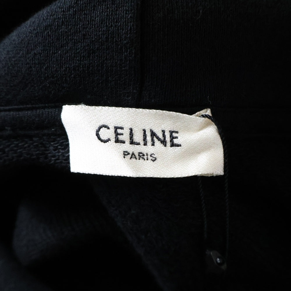 CELINE(セリーヌ) バックロゴプリント ラグラン スウェット プルオーバーパーカー ブラック 2Y005434E