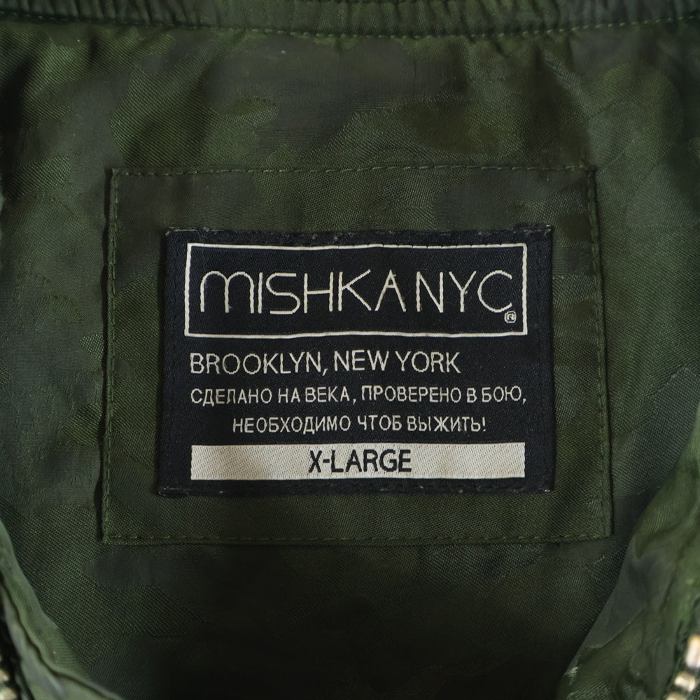 MISHKA(ミシカ) カモフラ MA-1 フライト ジャケット ブルゾン カーキ