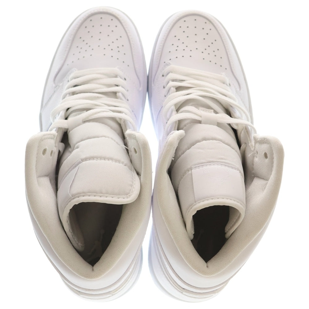 NIKE(ナイキ) AIR JORDAN 1 MID TRIPLE WHITE エアジョーダン 1 ミッド トリプルホワイト ミッドスニーカー ホワイト US11/29cm 554724-130