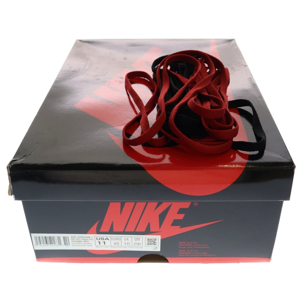 NIKE(ナイキ) AIR JORDAN 1 RETRO HIGH OG BRED PATENT エアジョーダン1レトロハイ ブレッド パテント ハイカットスニーカー レッド/ブラック US11/29cm 555088-063