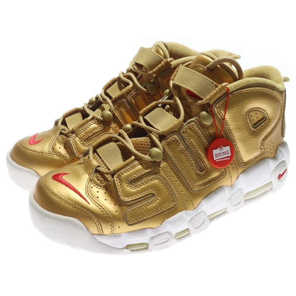 NIKE(ナイキ) 17SS ×SUPREME AIR MORE UPTEMPO METALLIC GOLD シュプリーム エアモアアップテンポ ハイカットスニーカー ゴールド US11/29cm 902290-700