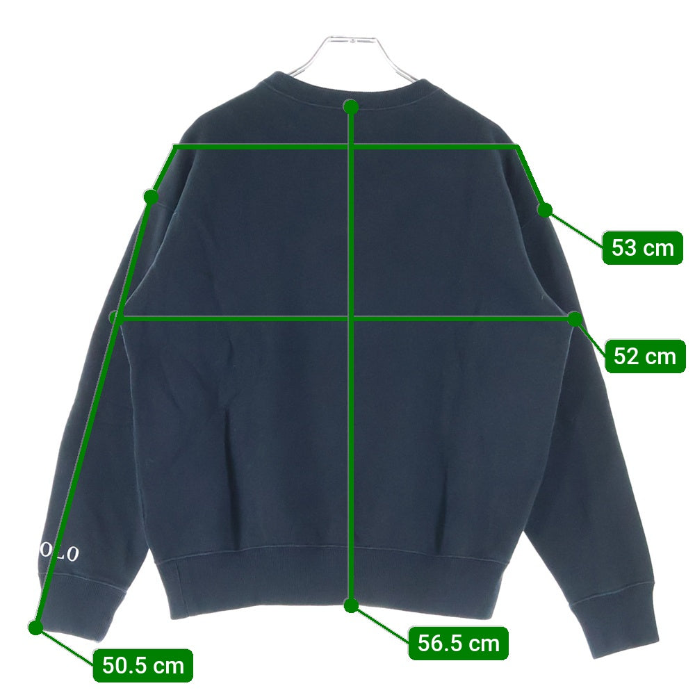 POLO RALPH LAUREN(ポロラルフローレン) トリプル ポニー ロゴエンブロイダリー クルーネック スウェット トレーナー レディース ブラック