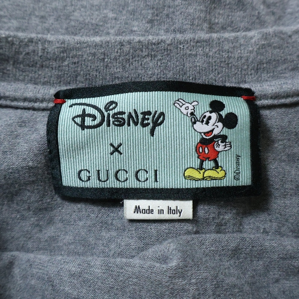 GUCCI(グッチ) ×DISNEY ディズニー オーバーサイズ フロント ロゴプリント クルーネック 半袖Tシャツカットソー グレー 565806 XJB67