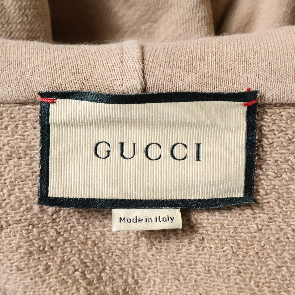 GUCCI(グッチ) ウェブ&GUCCI ラベル付き ハーフジップ プルオーバー スウェット パーカー ベージュ 644656 XJC3W