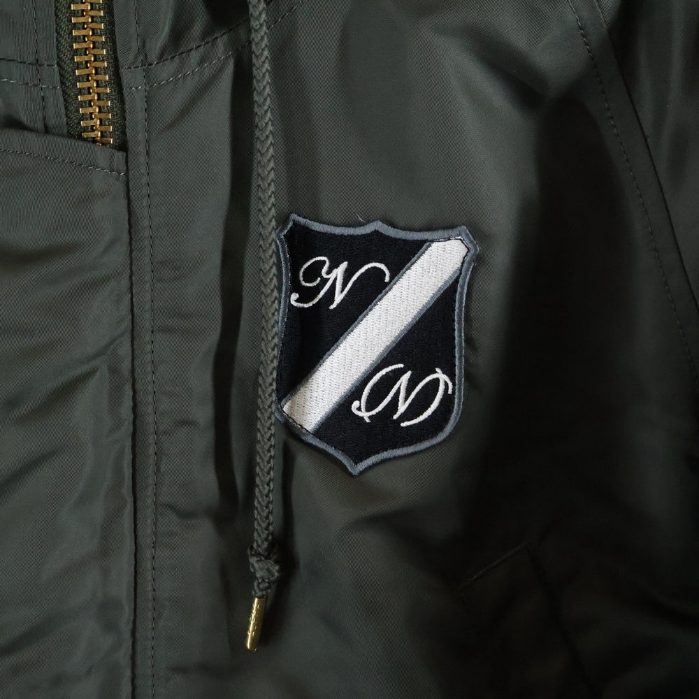 ALPHA INDUSTRIES(アルファ インダストリーズ) ×NUMBER (N)INE TYPE N-3B ナンバーナイン 裏地音符 フーデッド フライトジャケット カーキ 20094-9876