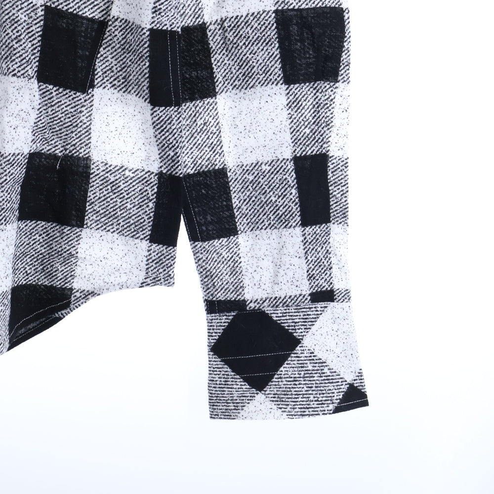 n(n) by NUMBER (N)INE(エヌエヌバイナンバーナイン) チェック柄 コットン 長袖ウエスタンシャツ ブラック/ホワイト