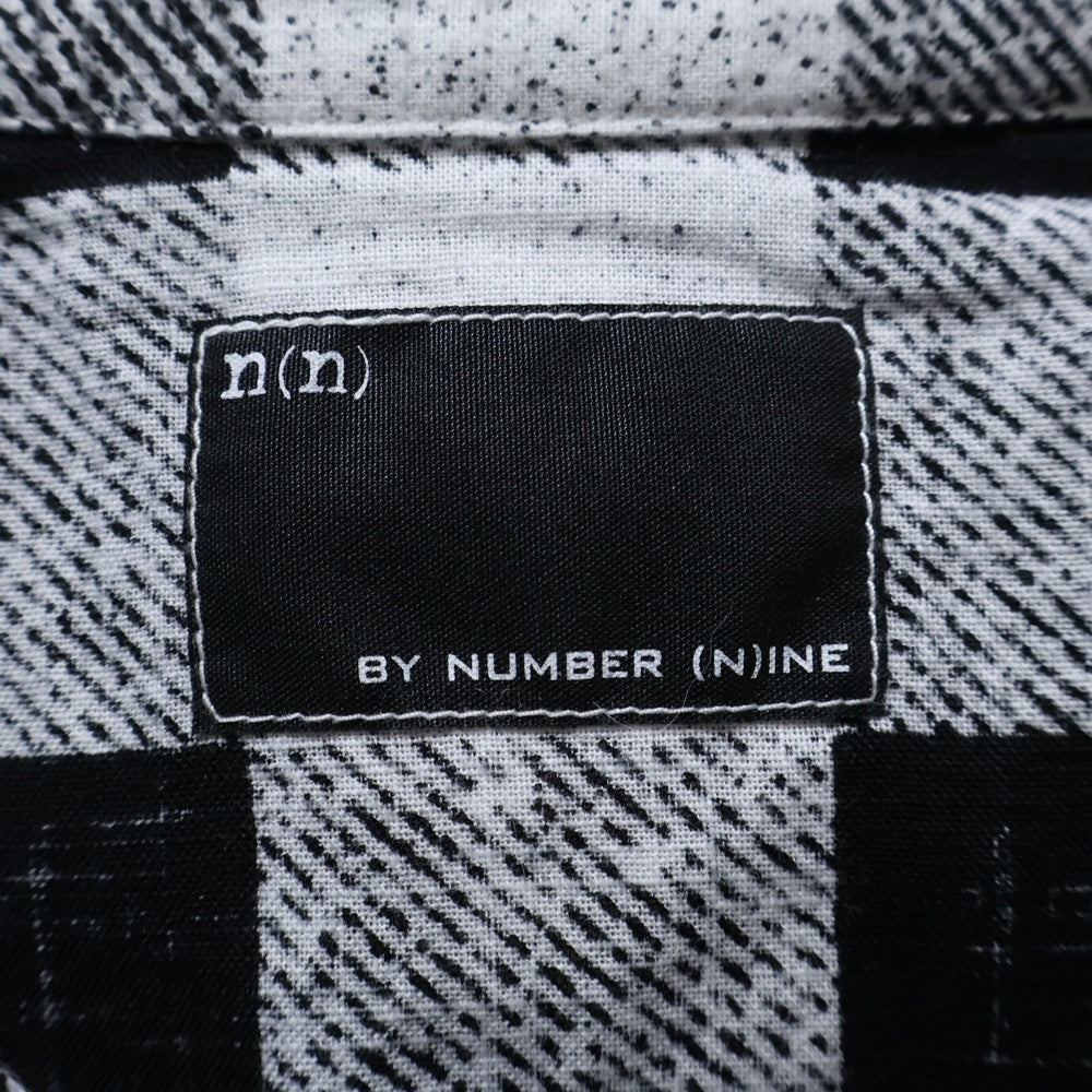 n(n) by NUMBER (N)INE(エヌエヌバイナンバーナイン) チェック柄 コットン 長袖ウエスタンシャツ ブラック/ホワイト