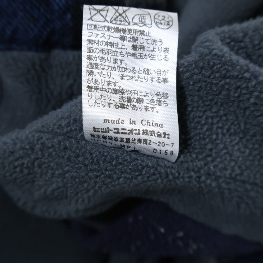 FRED PERRY(フレッドペリー) 裏フリース チェック柄 ウール フーデッドジャケット ブルー/ネイビー F2394