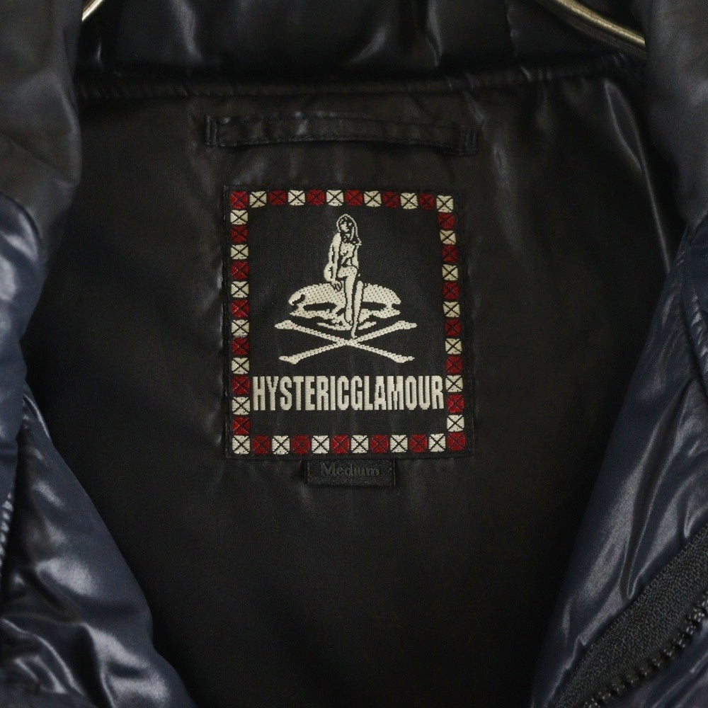 HYSTERIC GLAMOUR(ヒステリックグラマー) ロゴガールパッチ サイドライン プリマロフトジャケット ネイビー 0223AB01