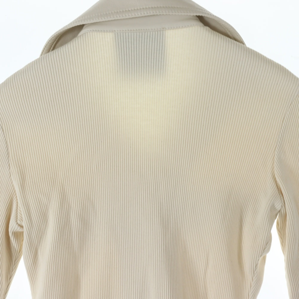 NO BRAND(ノーブランド) Nanushka ナヌシュカ 24SS フェイクレザーカラー リブニットシャツ アイボリー レディース NW24SSSH02171