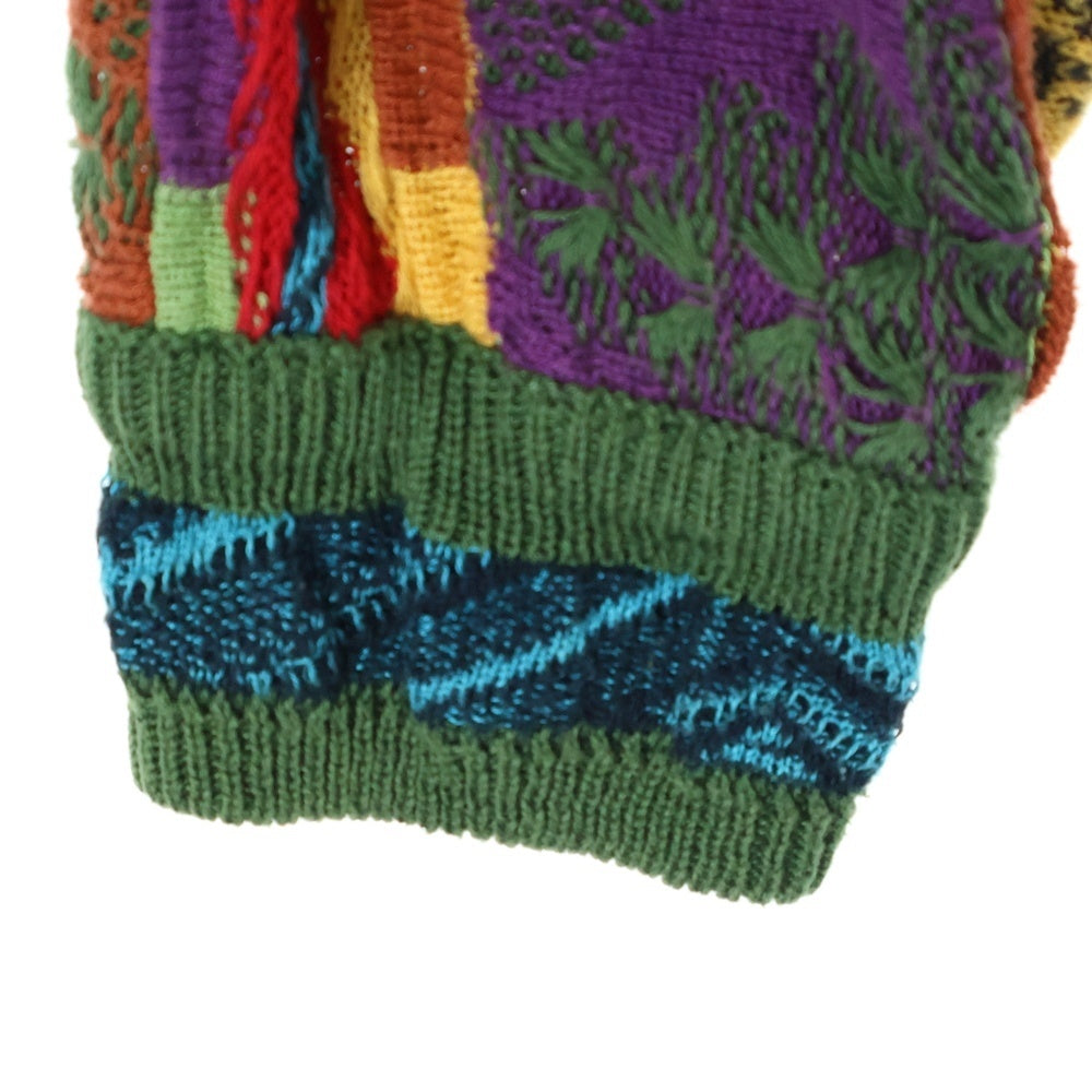 NO BRAND(ノーブランド) CARLO ALBERTO カルロアルベルト オーストラリア製 コットン3Dニット カーディガン マルチカラー