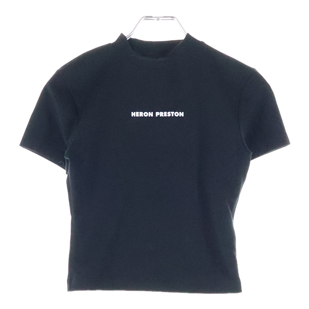 HERON PRESTON(ヘロンプレストン) LOGO PRINTED CROPPED T-SHIRT ロゴプリント クロップド 半袖Tシャツ カットソー ブラック レディース HWAA022C99JER001