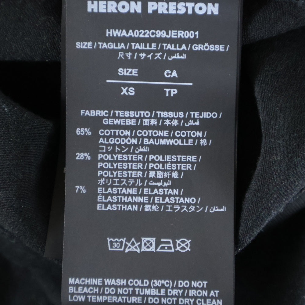 HERON PRESTON(ヘロンプレストン) LOGO PRINTED CROPPED T-SHIRT ロゴプリント クロップド 半袖Tシャツ カットソー ブラック レディース HWAA022C99JER001