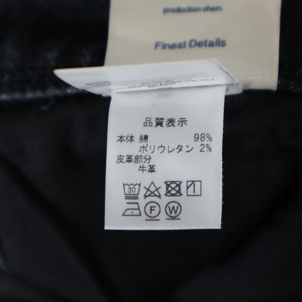 C+(シープラス) イタリア製 コットンストレッチ ボタンフライ デニムパンツ ブラック