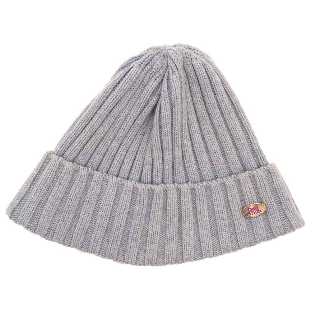 MAISON Birth(メゾンバース) 日本製 リネン混 コットン　リブニット帽 グレー