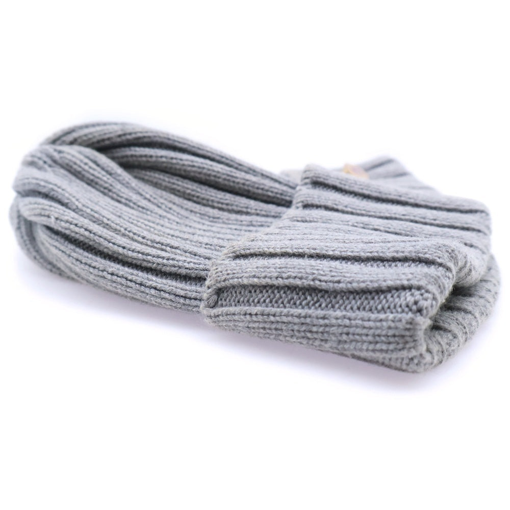 MAISON Birth(メゾンバース) 日本製 リネン混 コットン　リブニット帽 グレー