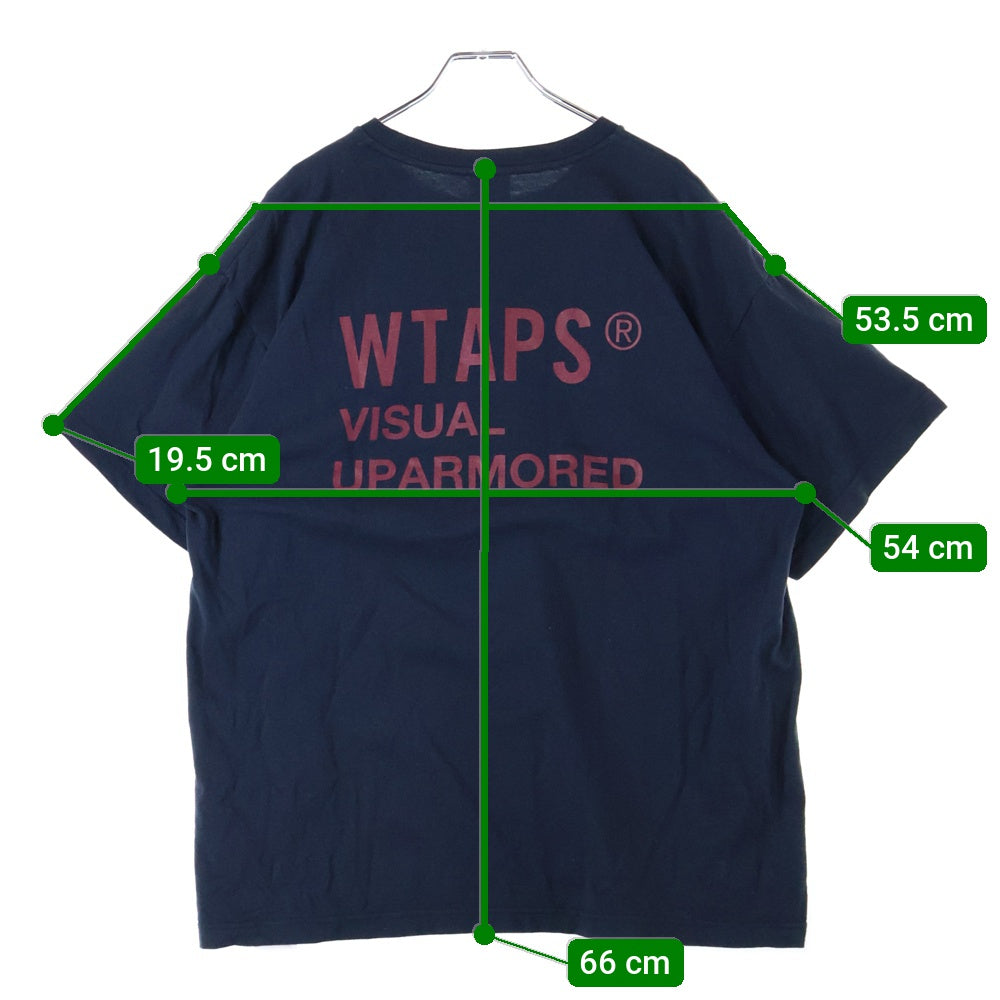 WTAPS(ダブルタップス) FORTLESS 両面ロゴデザイン クルーネック カッソー 半袖Tシャツ ネイビー 251ATDT-STM03S