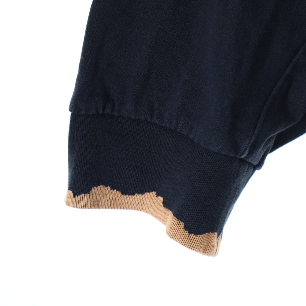 Stein(シュタイン) 胸ポケット ブリーチデザイン クルーネック カットソー 長袖Tシャツ ブラック ST325