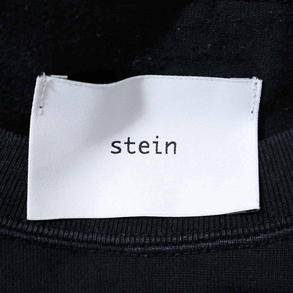 Stein(シュタイン) 胸ポケット ブリーチデザイン クルーネック カットソー 長袖Tシャツ ブラック ST325