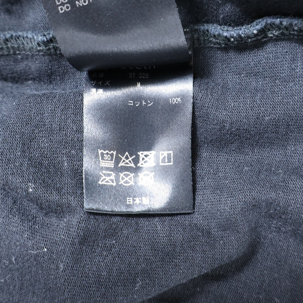 Stein(シュタイン) 胸ポケット ブリーチデザイン クルーネック カットソー 長袖Tシャツ ブラック ST325