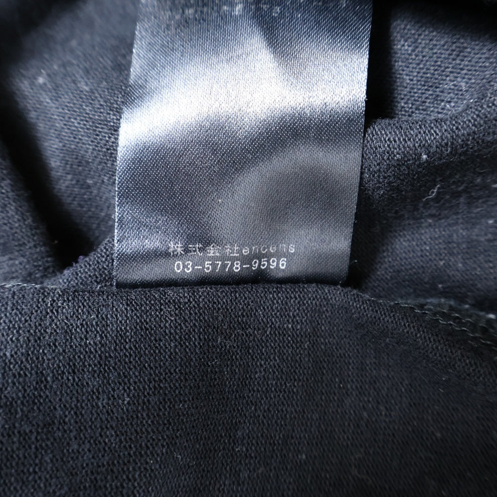 Stein(シュタイン) 胸ポケット ブリーチデザイン クルーネック カットソー 長袖Tシャツ ブラック ST325