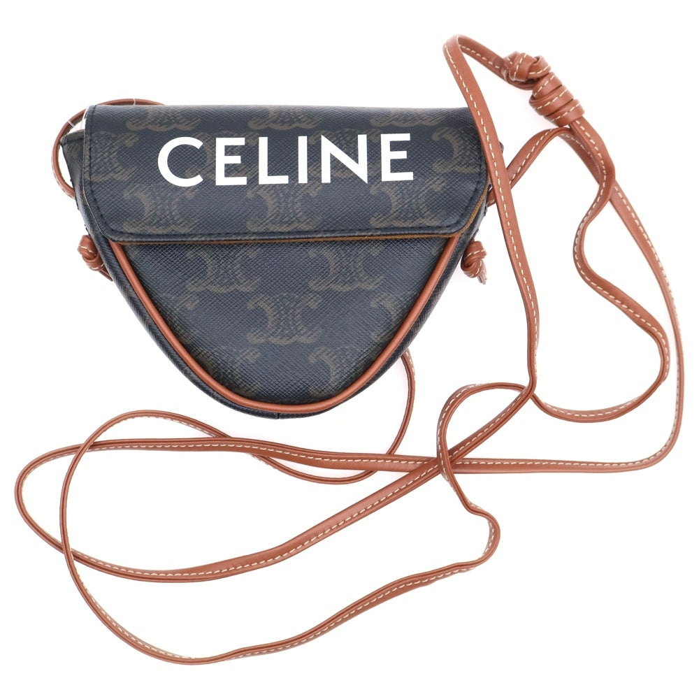 CELINE(セリーヌ) ミニトライアングル トリオンフ ショルダーバッグ ポシェット ブラウン 10I192DM5