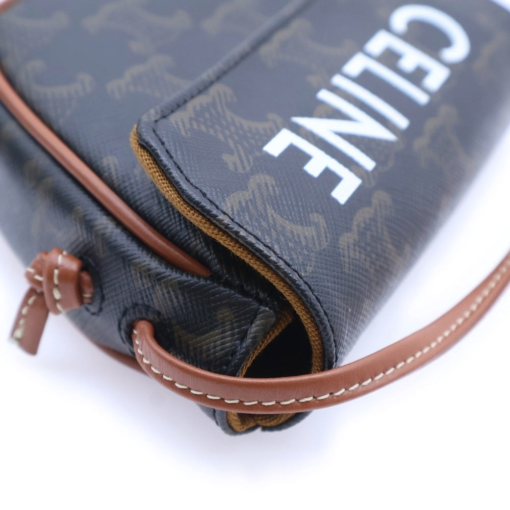 CELINE(セリーヌ) ミニトライアングル トリオンフ ショルダーバッグ ポシェット ブラウン 10I192DM5