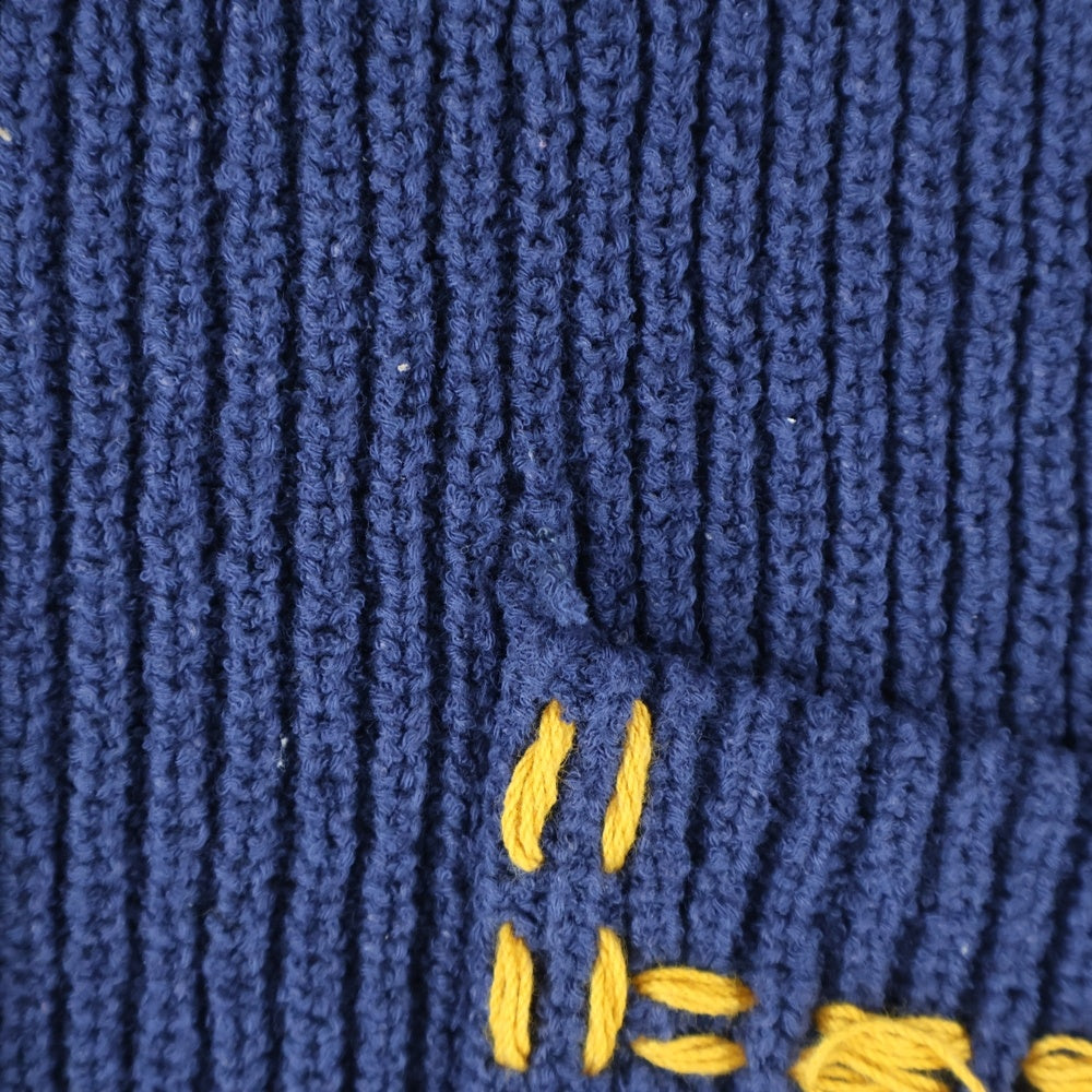 PHINGERIN(フィンガリン) 25SS PG1 BEACH SHIRT ハンドステッチ加工 コットンニット 半袖ビーチシャツ ネイビー PD-251-KN-101