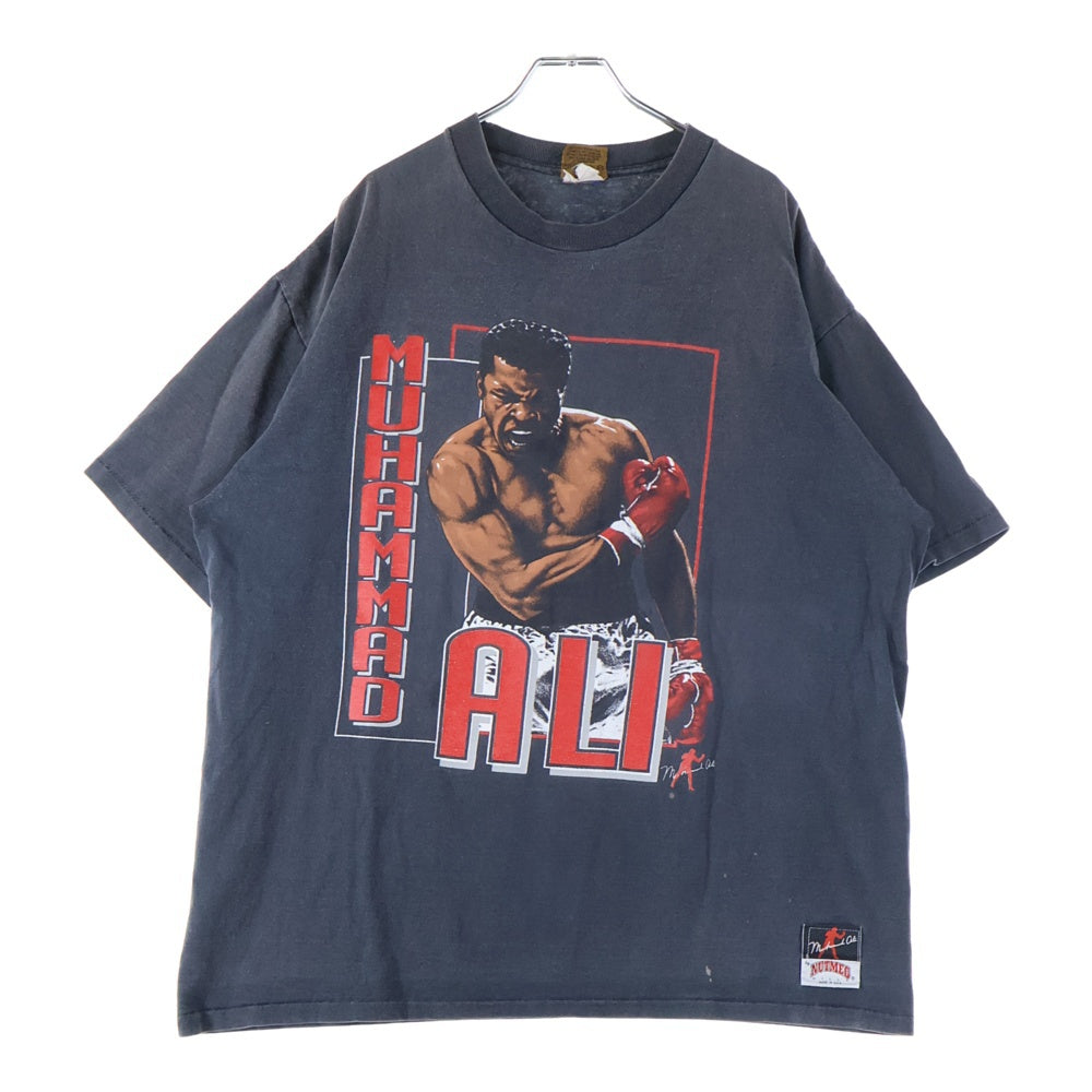 VINTAGE(ヴィンテージ) 90S VINTAGE MUHAMMAD ALI TEE NNUTMEGタグ 両面プリントTシャツ 半袖クルーネックカットソー ブラック