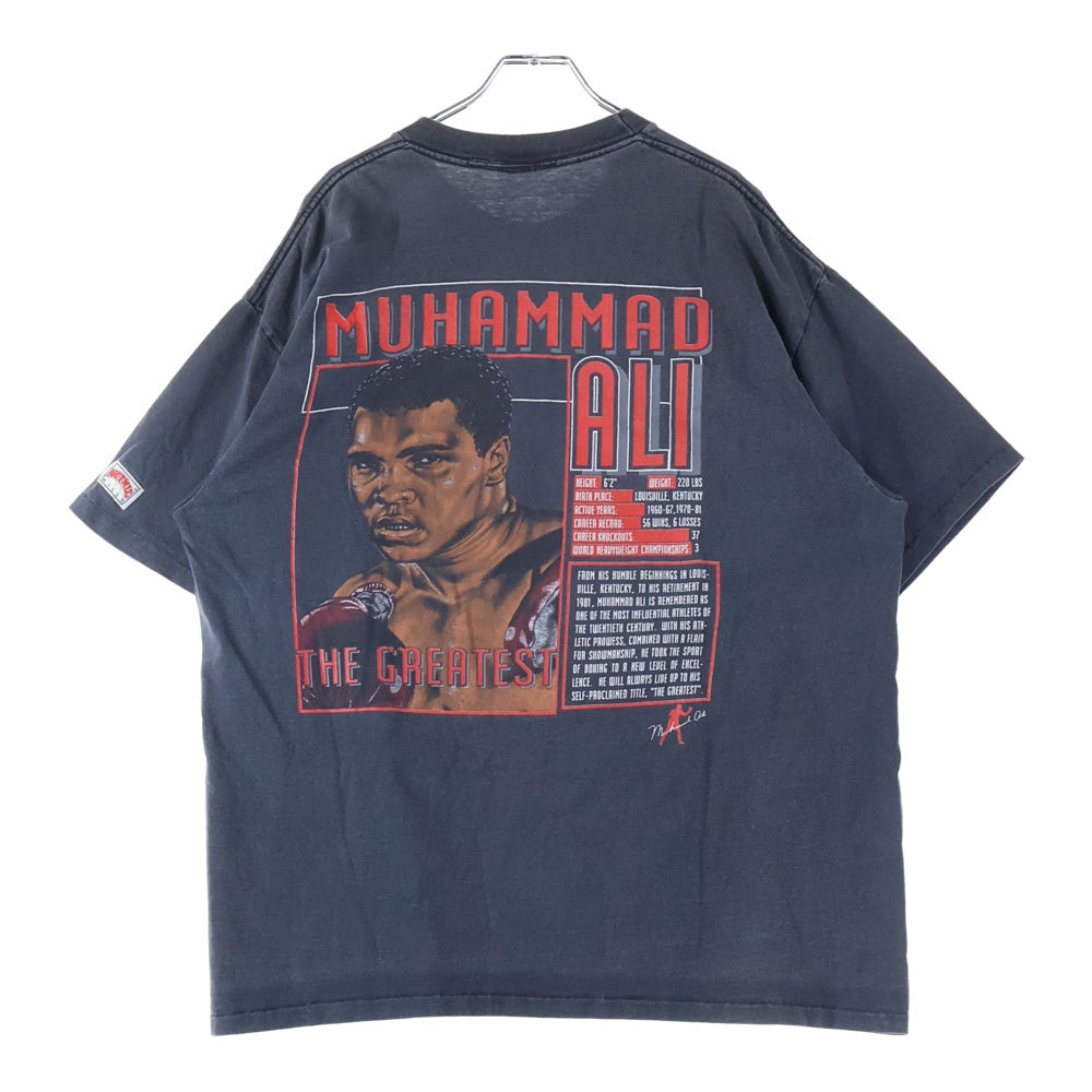 VINTAGE(ヴィンテージ) 90S VINTAGE MUHAMMAD ALI TEE NNUTMEGタグ 両面プリントTシャツ 半袖クルーネックカットソー ブラック