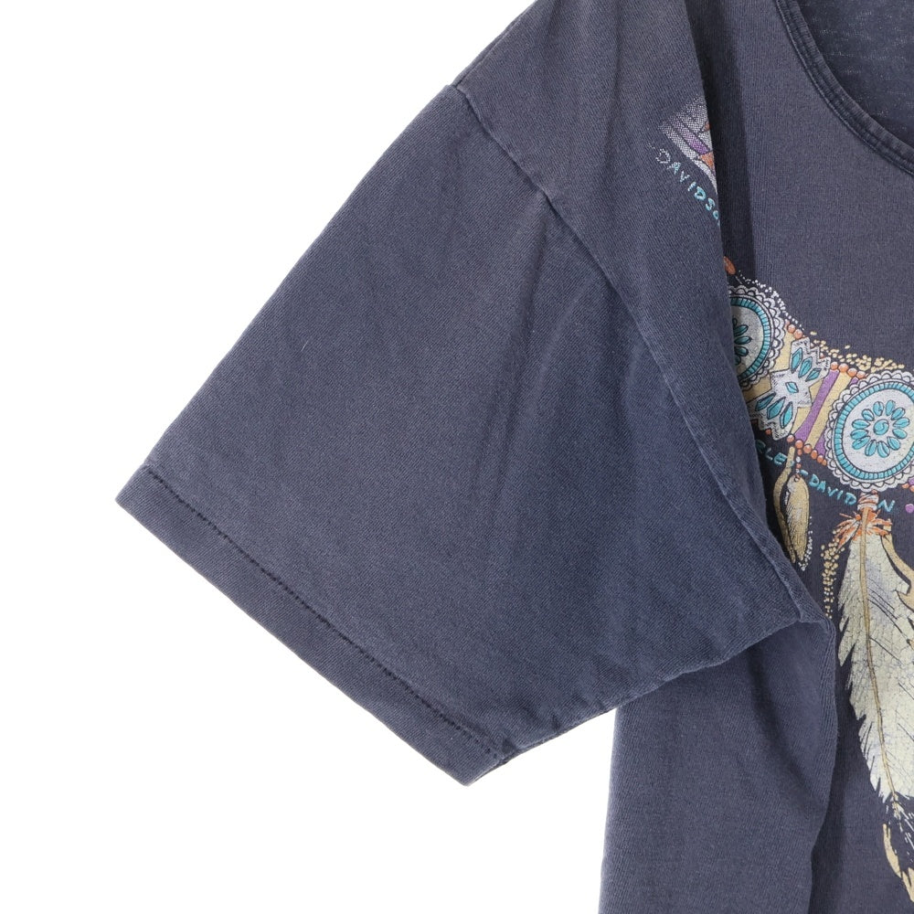 HARLEY DAVIDSON(ハーレーダビッドソン) 90S VINTAGE FEATHER GRAPHIC TEE ヴィンテージ フロントフェザーグラフィック Tシャツ 半袖クルーネックカットソー ブラック
