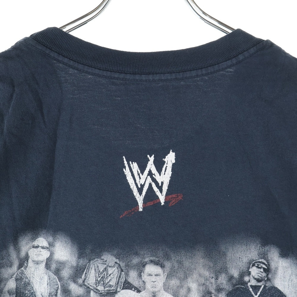 Cactus Jack(カクタスジャック) ×WWE WRESTLING IS REAL TEE レスリングイズリアル 両面プリントTシャツ 半袖クルーネックカットソー ブラック