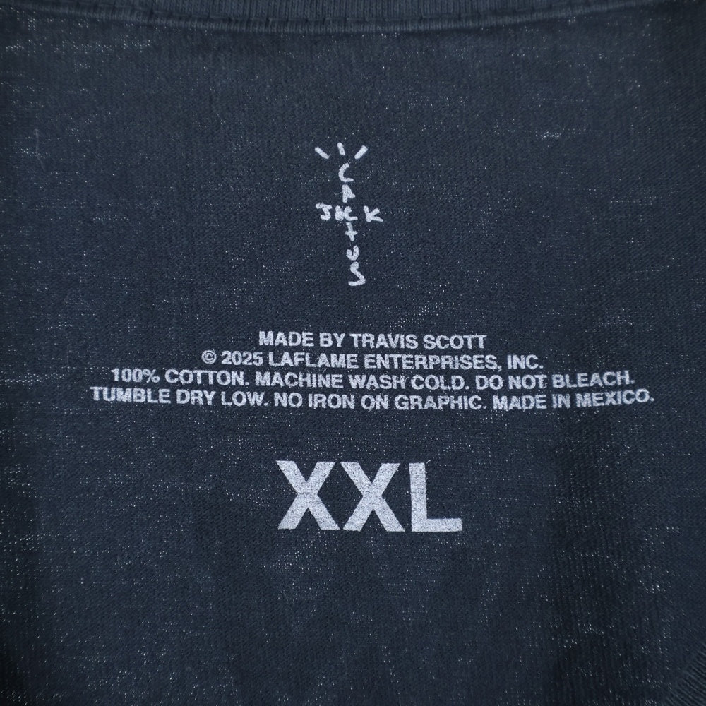 Cactus Jack(カクタスジャック) ×WWE WRESTLING IS REAL TEE レスリングイズリアル 両面プリントTシャツ 半袖クルーネックカットソー ブラック