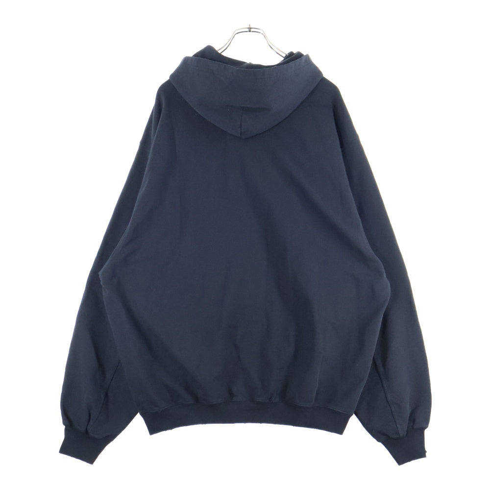 BALENCIAGA(バレンシアガ) Destroyed Logo-Print Hoodie ロゴプリント デストロイフーディ プルオーバースウェットパーカー ブラック 729361 TNVL2