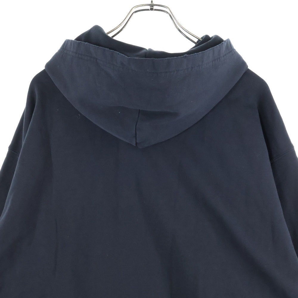 BALENCIAGA(バレンシアガ) Destroyed Logo-Print Hoodie ロゴプリント デストロイフーディ プルオーバースウェットパーカー ブラック 729361 TNVL2