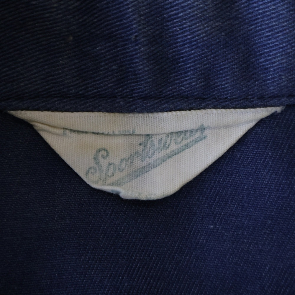 VINTAGE(ヴィンテージ) 60-70S BESTジップ ワッペン ジップアップ スポーツジャケット ネイビー