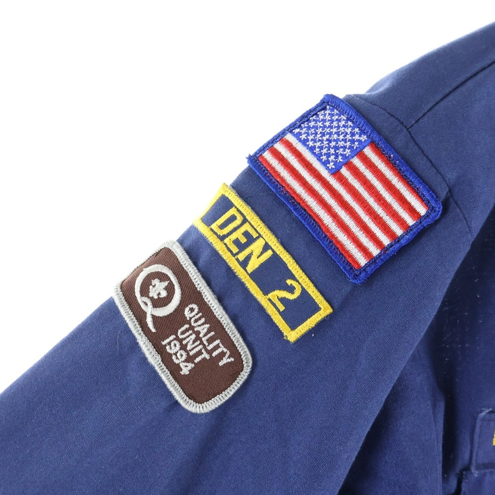 VINTAGE(ヴィンテージ) OFFICIAL YOUTJ SHIRT ボーイスカウト ワッペン 長袖シャツ ネイビー