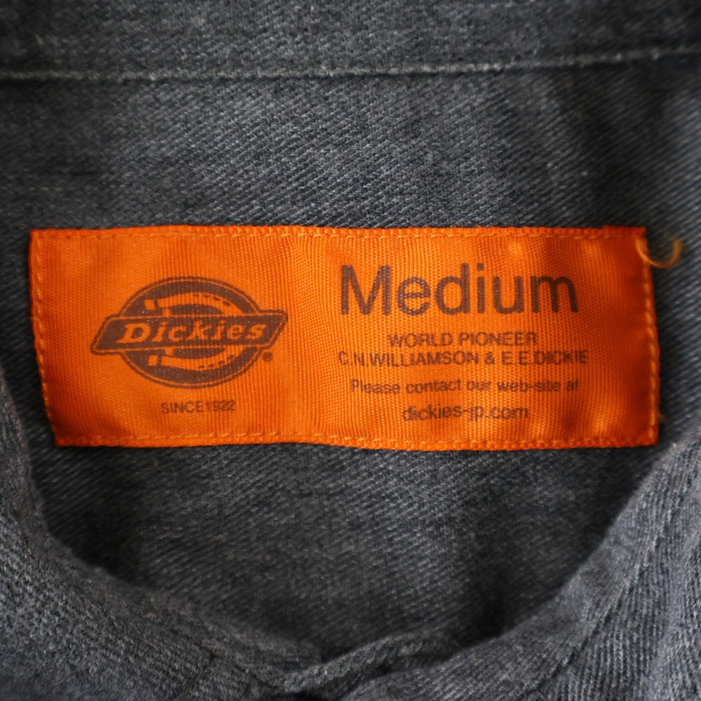 Dickies(ディッキーズ) フロントエンブロイダリー 半袖 ワークシャツ グレー